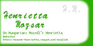 henrietta mozsar business card